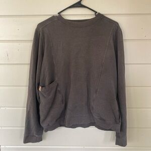 Lunya Pima Cotton Women’s Crewneck Sweater Grey Size Medium Long Sleeve